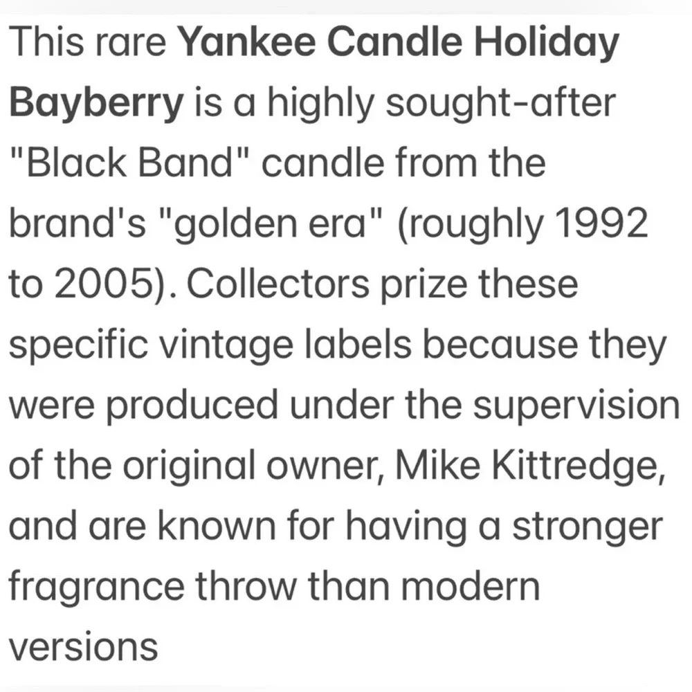 Yankee Candle Jar Holiday Bayberry Rare Vintage Black Band Dark Green 14.5 Oz